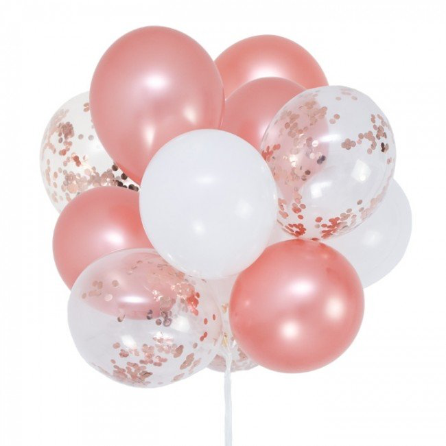 Download Rose Gold Latex Balloon Bouquet - Sprinkie Parties