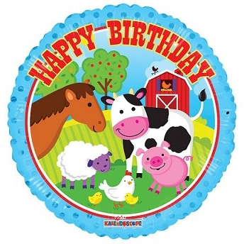 18″ Farm Animals Birthday Foil Balloon – Sprinkie Parties