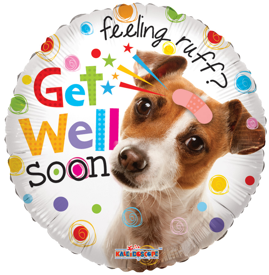 get well soon balloon and teddy