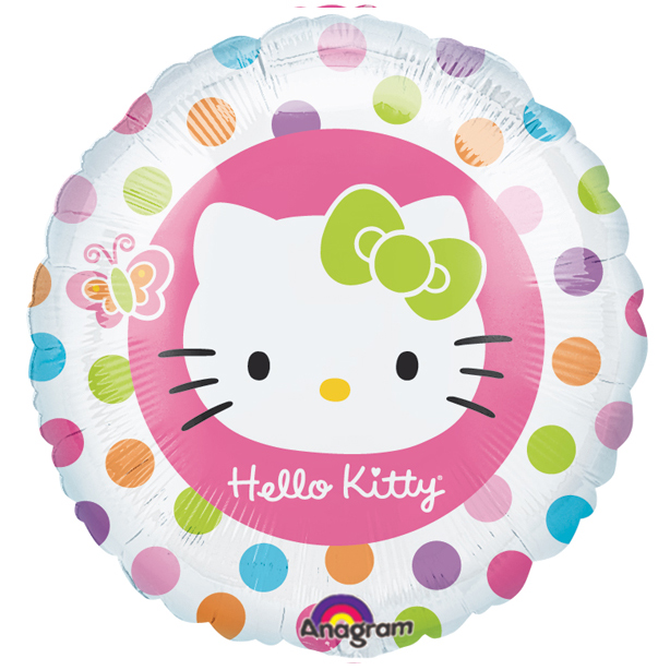 18″ Hello Kitty Rainbow Dots Foil Balloon – Sprinkie Parties