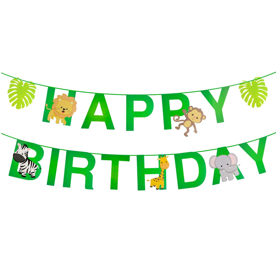 Jungle Animals Birthday Banner – Sprinkie Parties