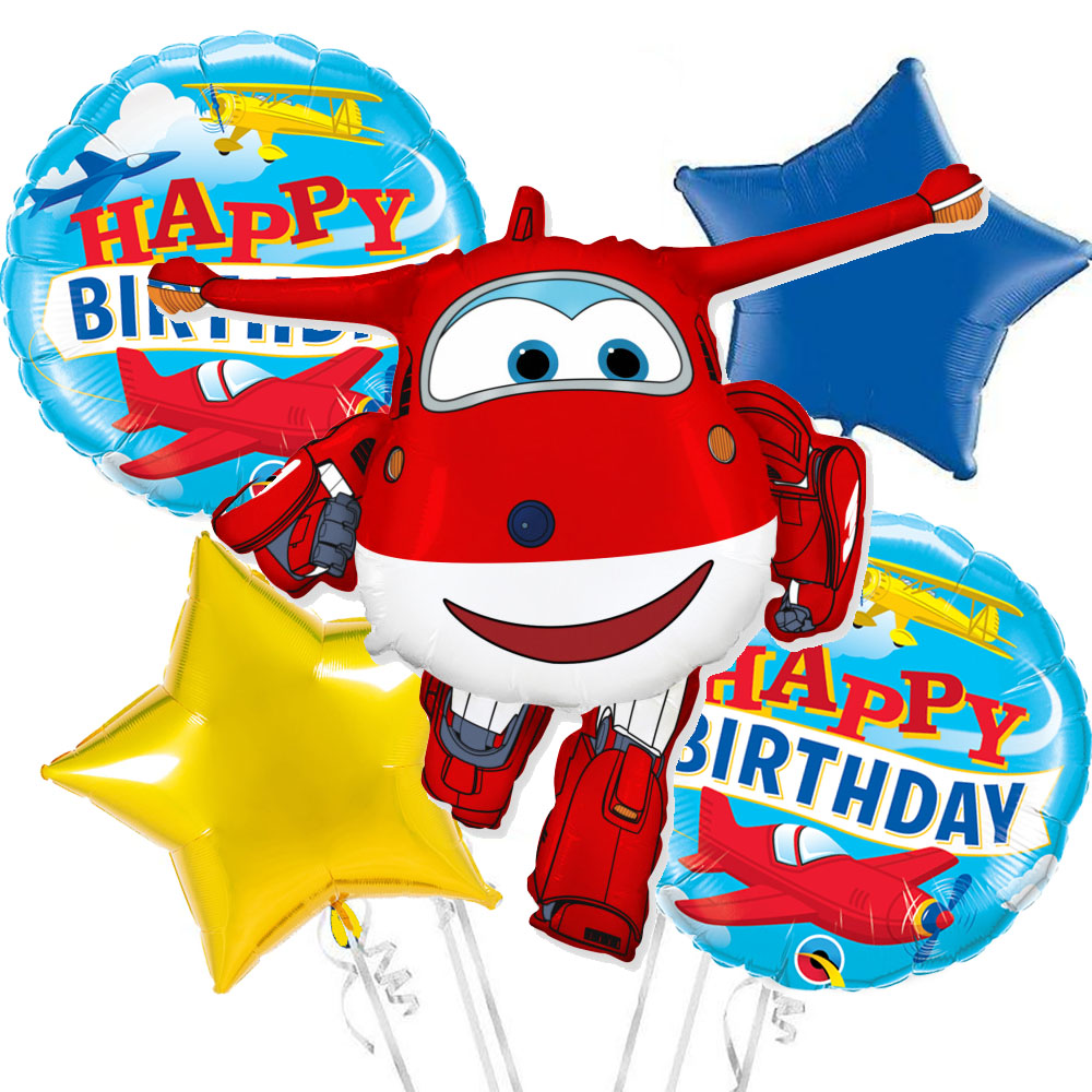 Super Wings Birthday Foil Balloon Bouquet – Sprinkie Parties