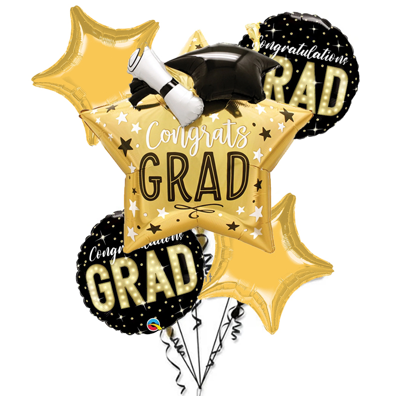 Congrats Grad Star Foil Balloon Bouquet – Sprinkie Parties